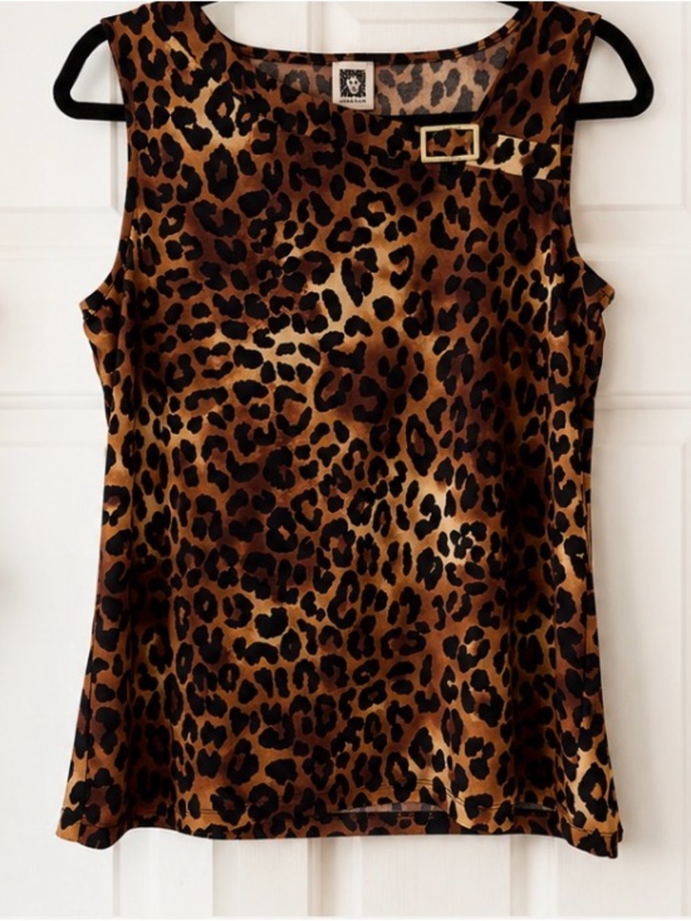 Anne Klein Leopard Print Sleeveless Top – Size Small